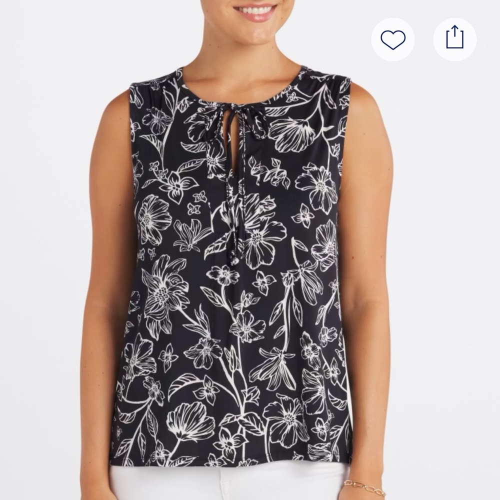 Beacon Black and White Floral Blouse
